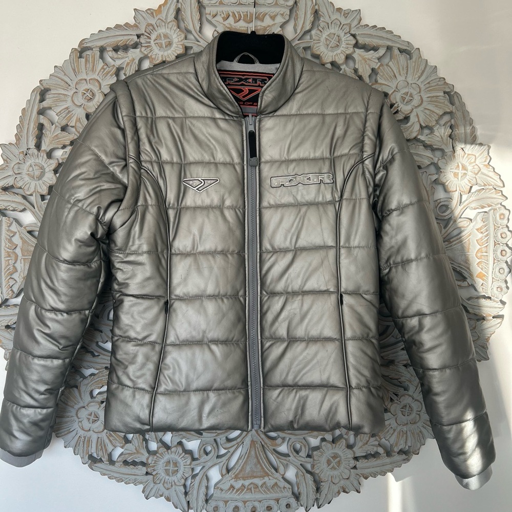 FXR Glam Girl Puff Jacket – Stylish & Warm in Silver! Size 6
